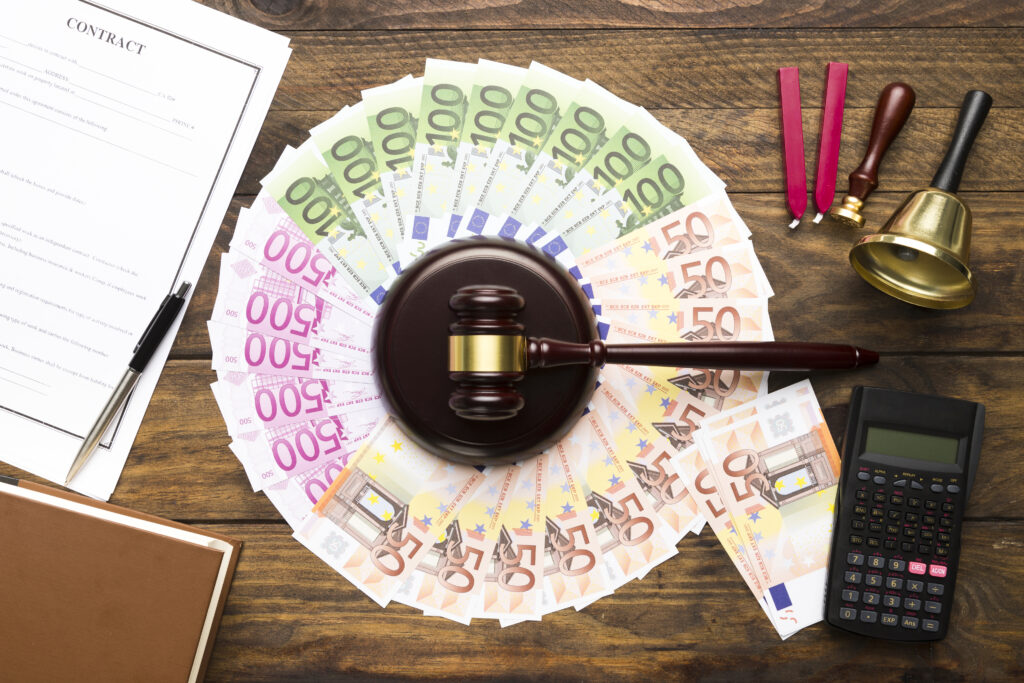 top view arrangement with judge specific items